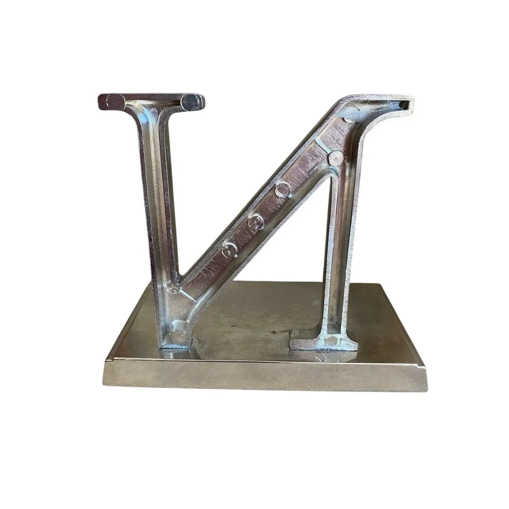 N Letter Christmas Stocking Hanger Hook Holder Mantle Fireplace Silver Metal